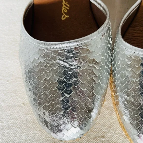 Gaimo Espadrilles Handmade in Spain Metallic Silver/Rope Espadrilles Size EU 41 - Picture 3 of 15